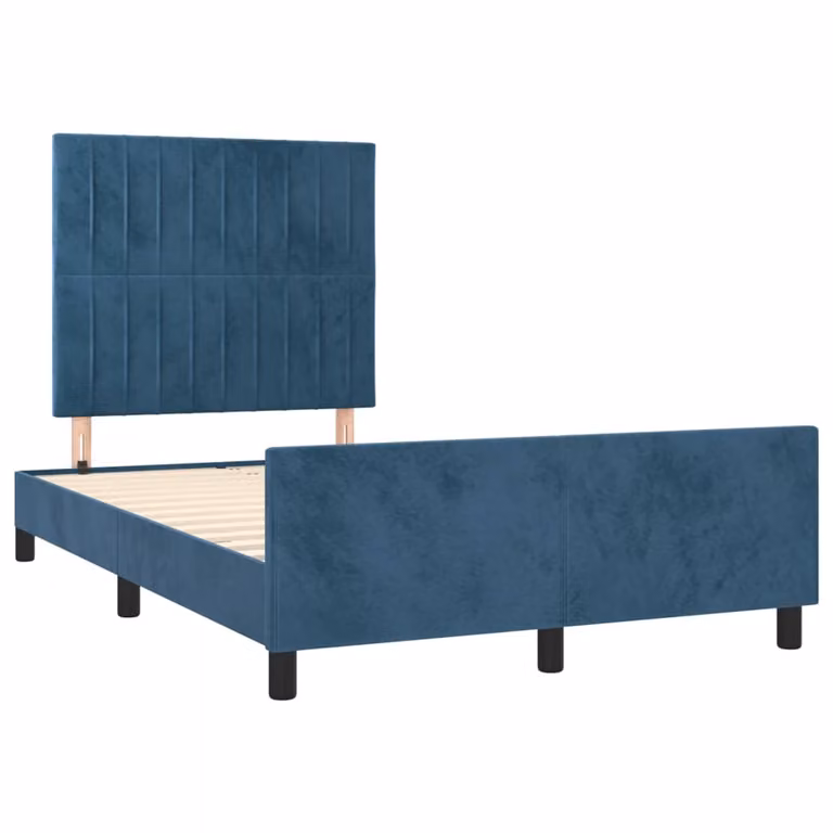 Giroletto senza Materasso Blu Scuro 120x190 cm Velluto