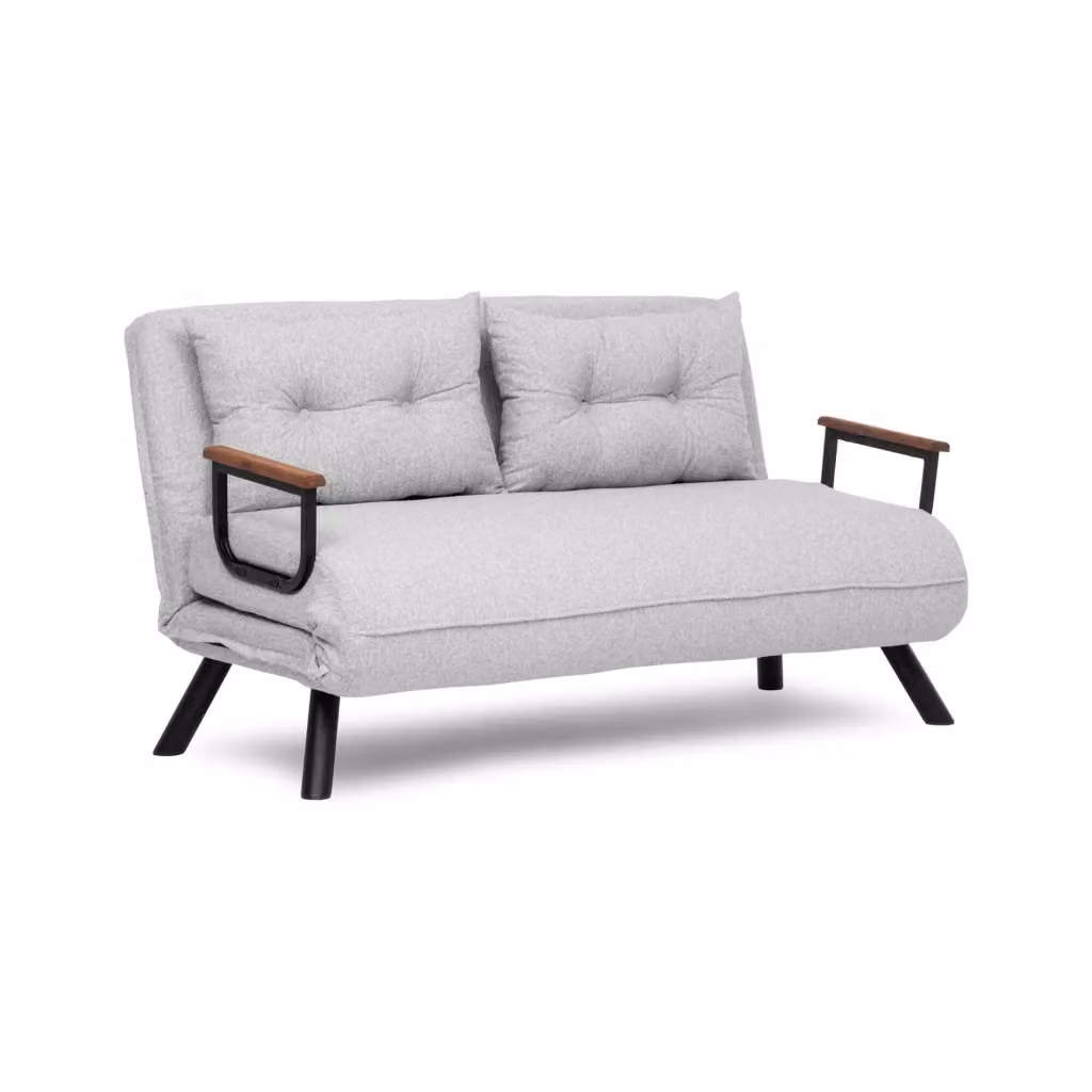 Calvin Divano Letto 2 Posti con Contenitore Click Clack Grigio Chiaro L: 133 cm x P: 78 cm – 2