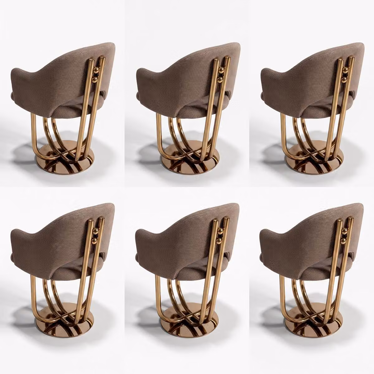 6 sedie, colore marrone, stile moderno, design elegante, semplici e confortevoli