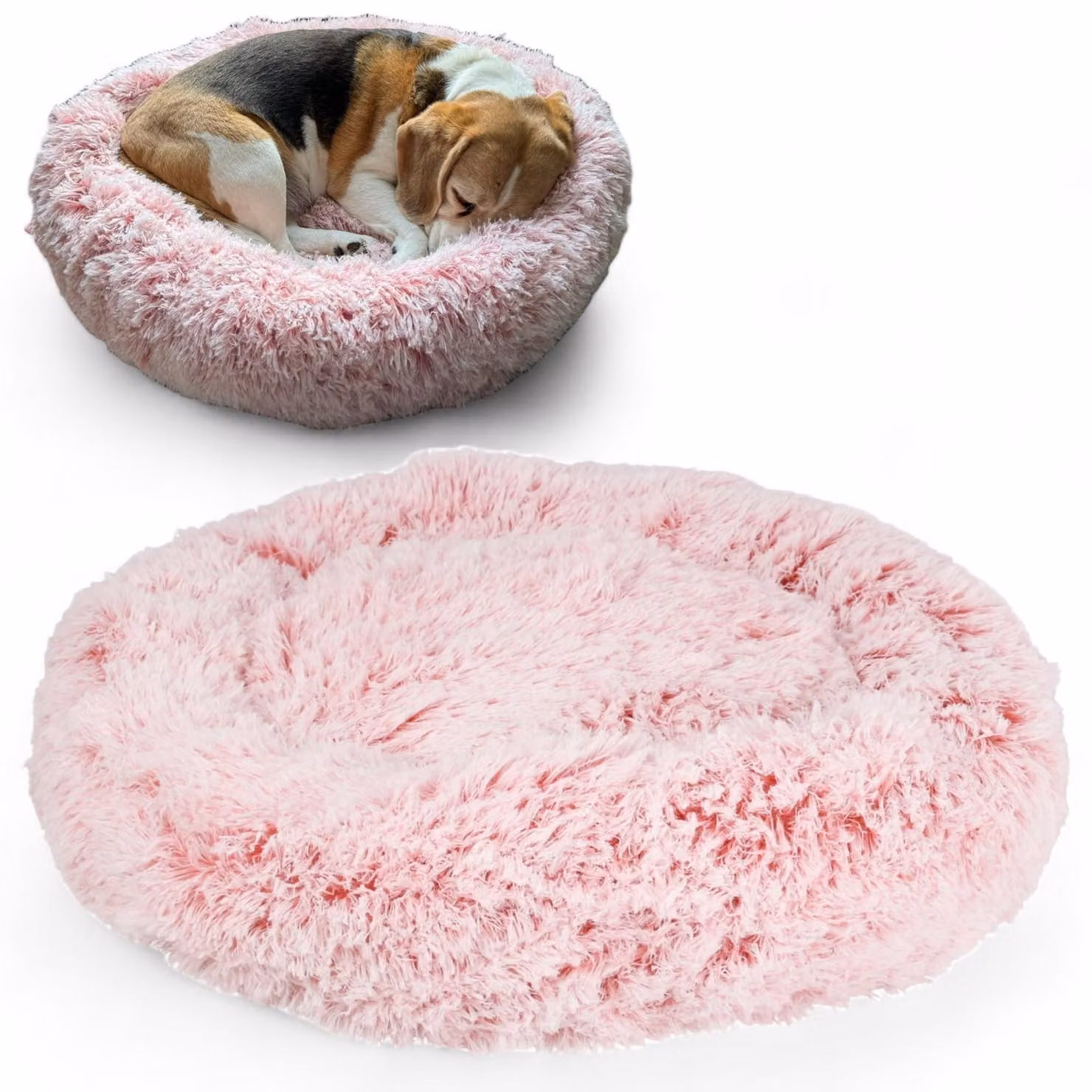 Cuccia per cani antiscivolo, lavabile, in peluche, rotonda, diametro 60 x 16 cm. Lusso e comfort. Letto per cani