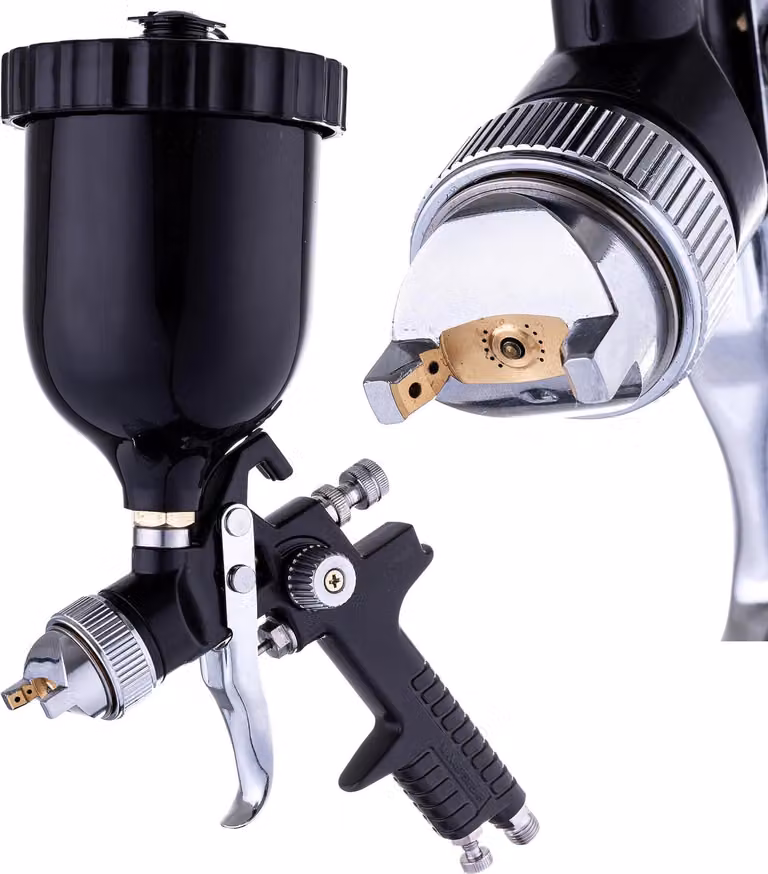 Pistola di verniciatura hvlp per pistola a spruzzo 2,5 mm serbatoio nero 600 ml