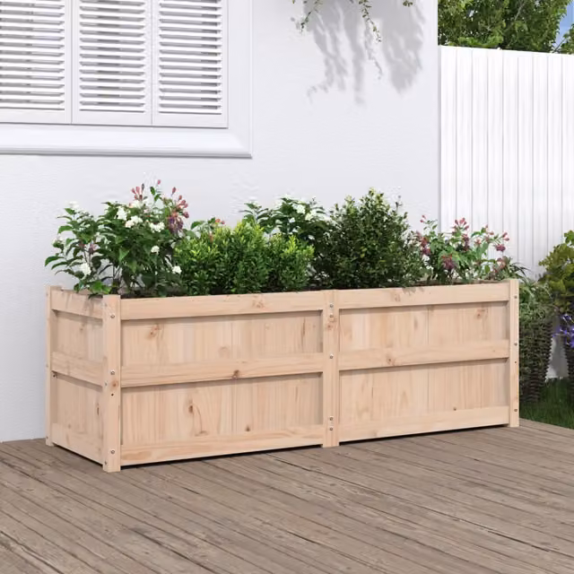 Fioriera da Giardino-Vaso da Esterno 150x50x50 cm in Legno Massello di Pino