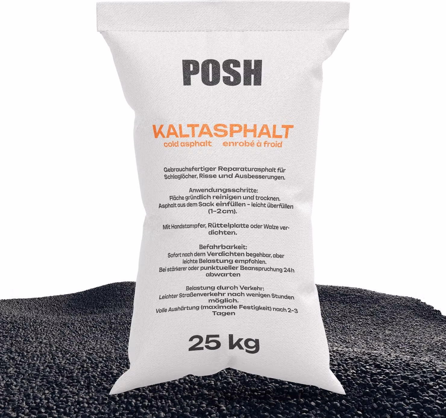 POSH asfalto a freddo 25 kg mescola bituminosa 0-8 mm asfalto per riparazioni