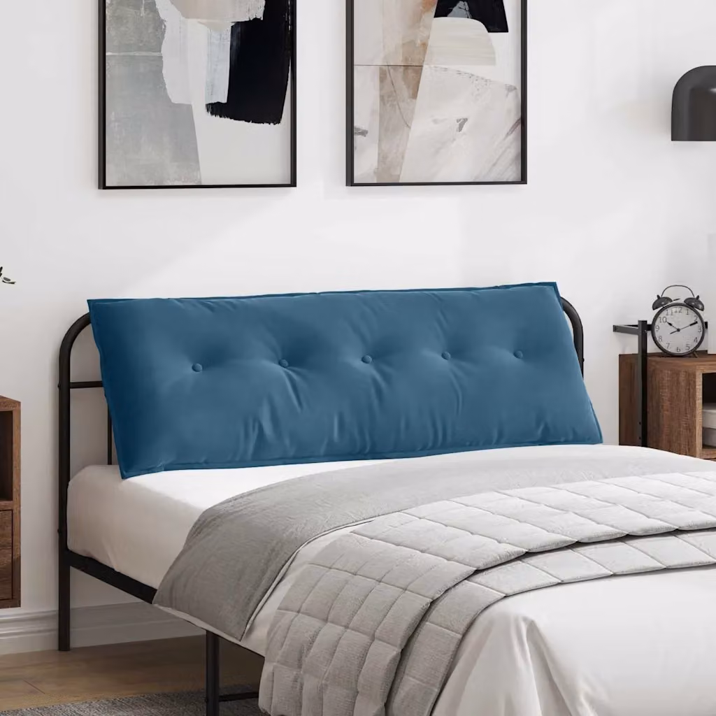 Cuscino per schiena ergonomico vidaXL in velluto a coste blu, L 140 x P 50 cm