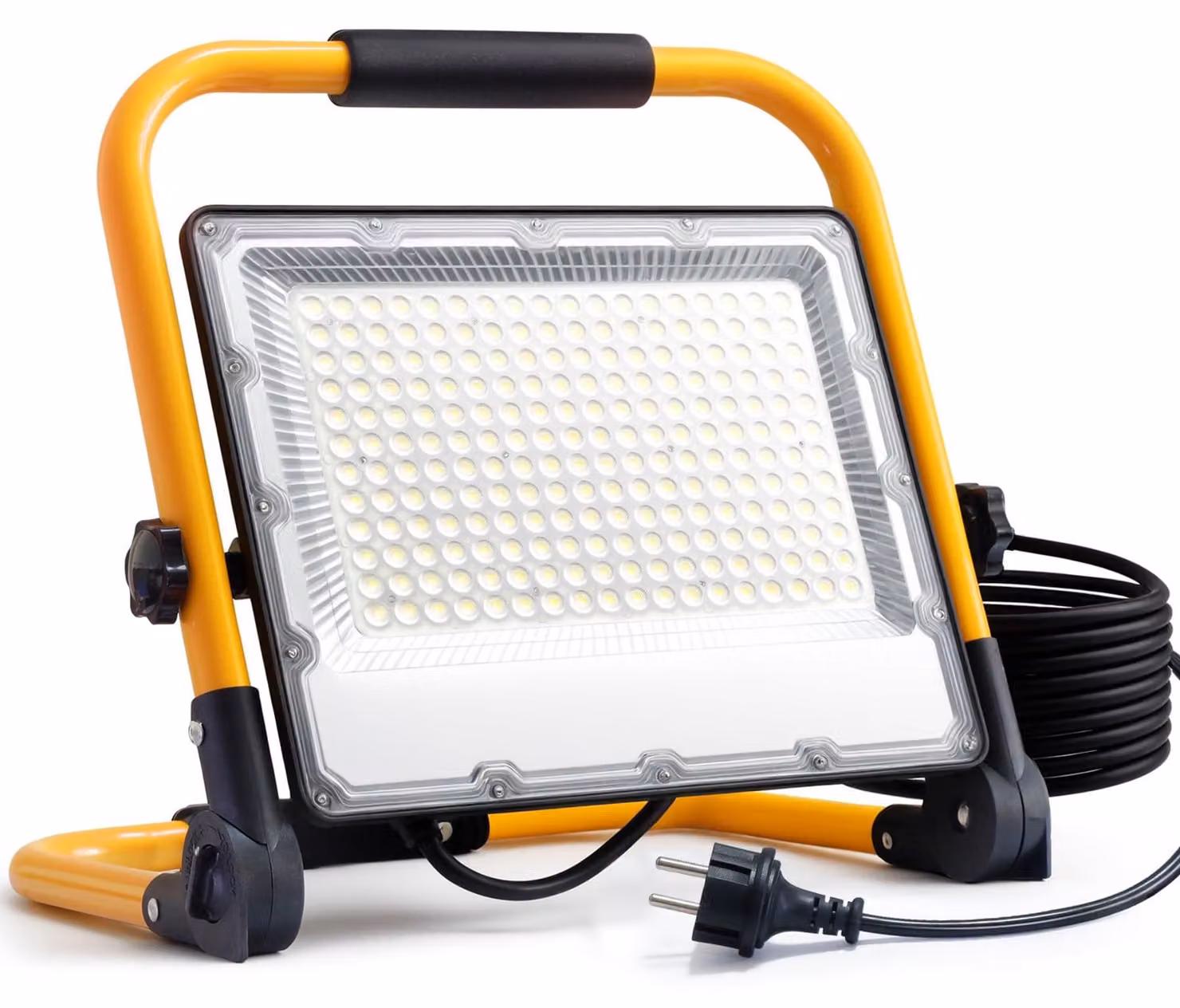Lampada da cantiere a LED da 200 W con treppiede e cavo in gomma VDE da 4 metri, 20000 lumen