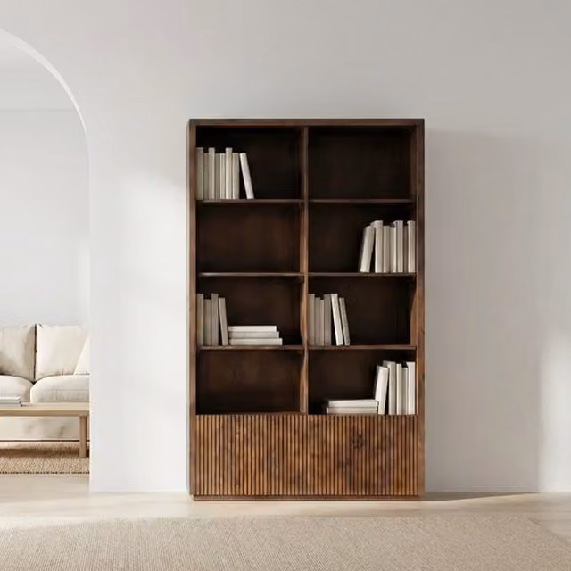 Scaffale Cleo Banak in legno massello di mango marrone con finitura opaca