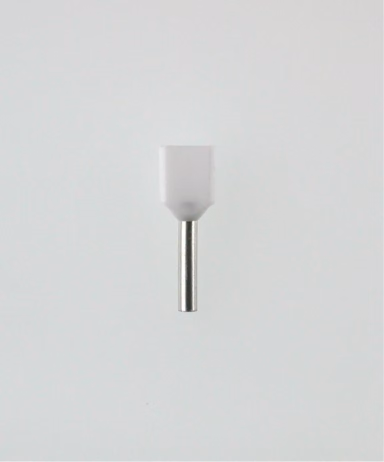 Guaine terminali isolate a due estremità, dimensione N, codificate a colori secondo la norma DIN, sezione 2x 0,5mm², colore bianco - 1 pezzo