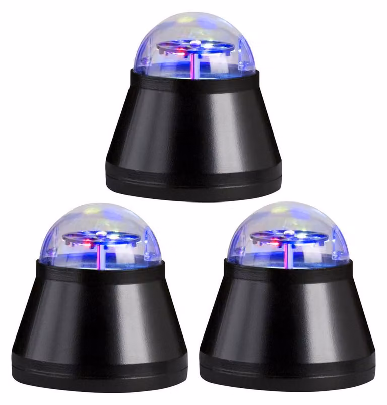 Set di 3 lampade da tavolo a LED, forma a cuore, colore nero, con decorazioni colorate, altezza 10,5 cm