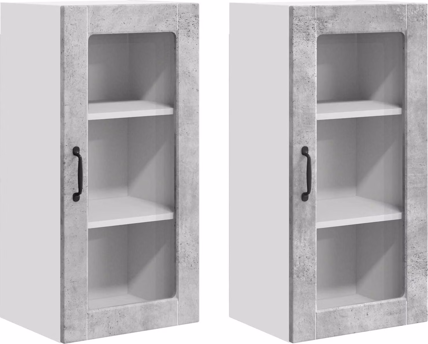 Mobile in vetro da parete LUCCA 2 pcs Grigio Cemento