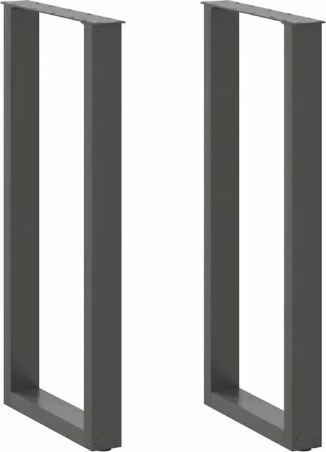 Set di 2 gambe regolabili per tavolo da bar a forma di U HELLOSHOP26 in acciaio antracite opaco, H: 100 cm, L: 40 cm – 1