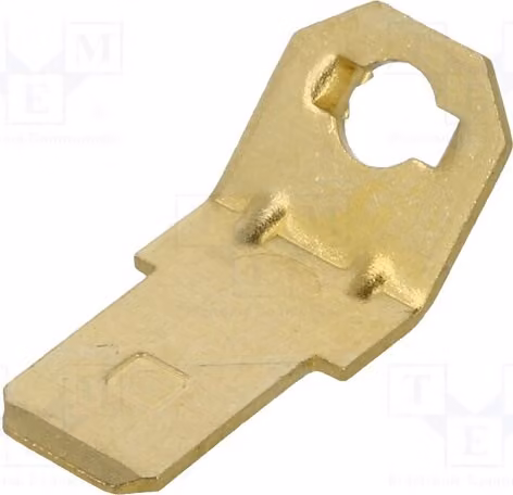 3 connettori: piatti, 0,5 mm, con fori per viti, maschio, 4,8 mm, filettatura M2,5, in ottone, modello 1271 - con terminali per saldatura