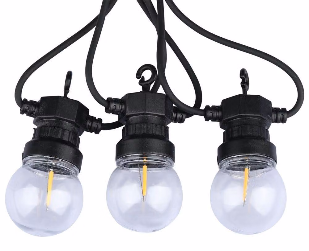 Catena luminosa da 5 metri, con 10 lampadine a incandescenza da 0,4 W, temperatura di colore 3000 K, luce bianco caldo