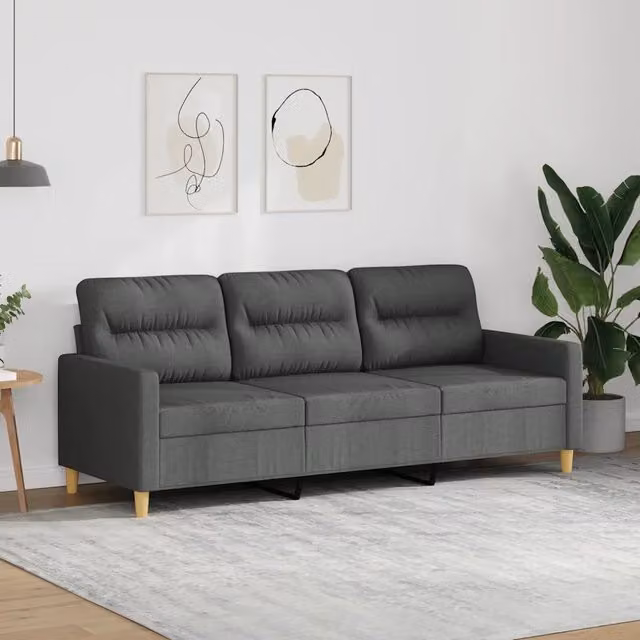 Divano a 3 Posti-Sofa 3 Posti Grigio Chiaro 180 cm in Tessuto 569034