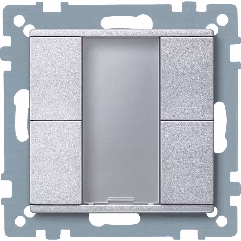 Schneider Electric Pulsante doppio plus, alluminio, sistema M MTN627660