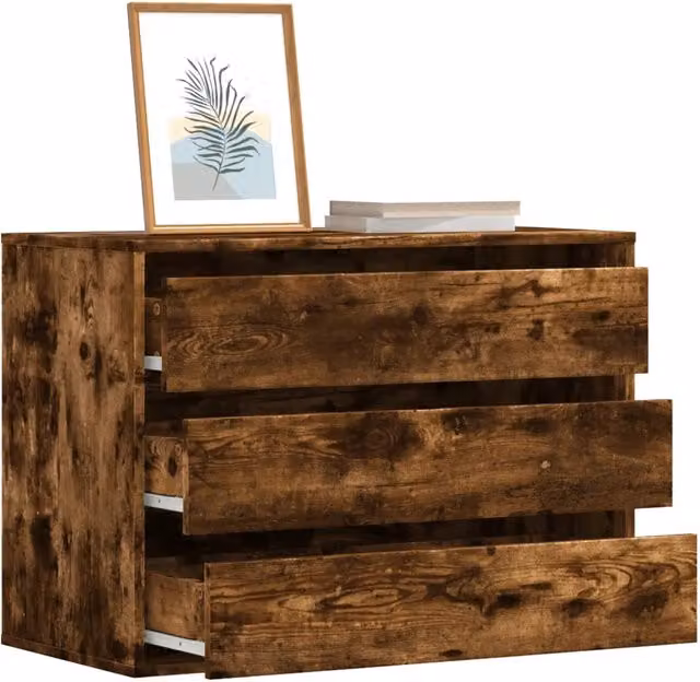 Cassettiera Angolare vidaXL in Legno Rovere Fumo Marrone, L: 80 cm, P: 41 cm, H: 58 cm – 1