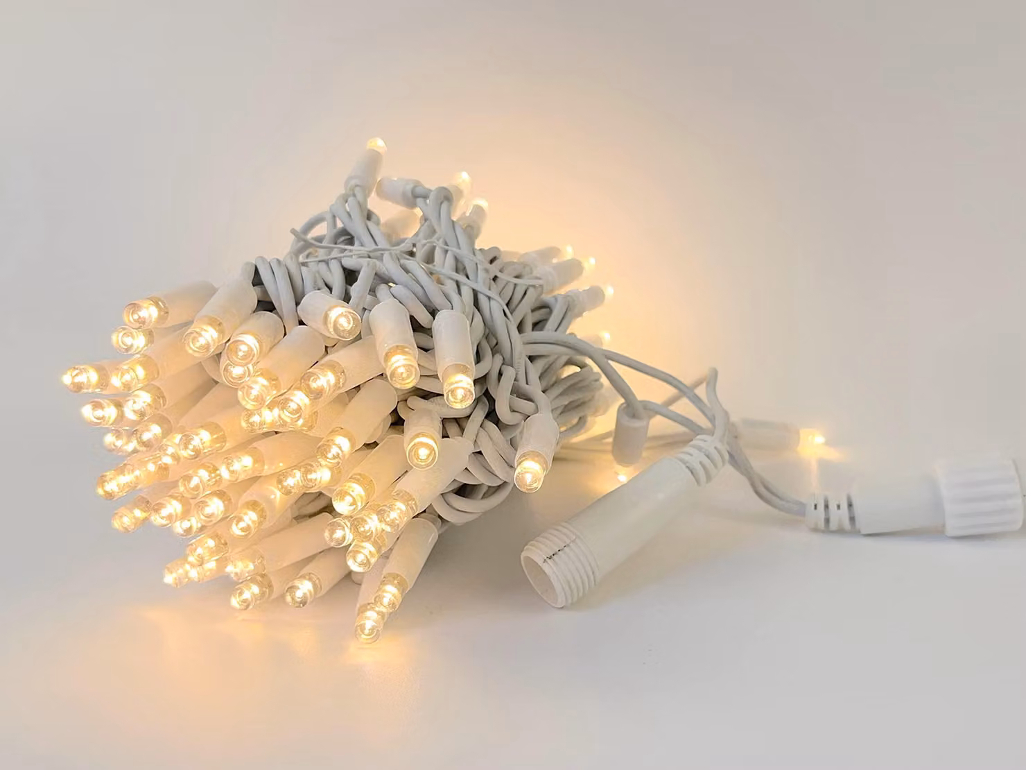 Catena di prolunga a LED, 10 metri, 100 LED bianco caldo, grado di protezione IP67