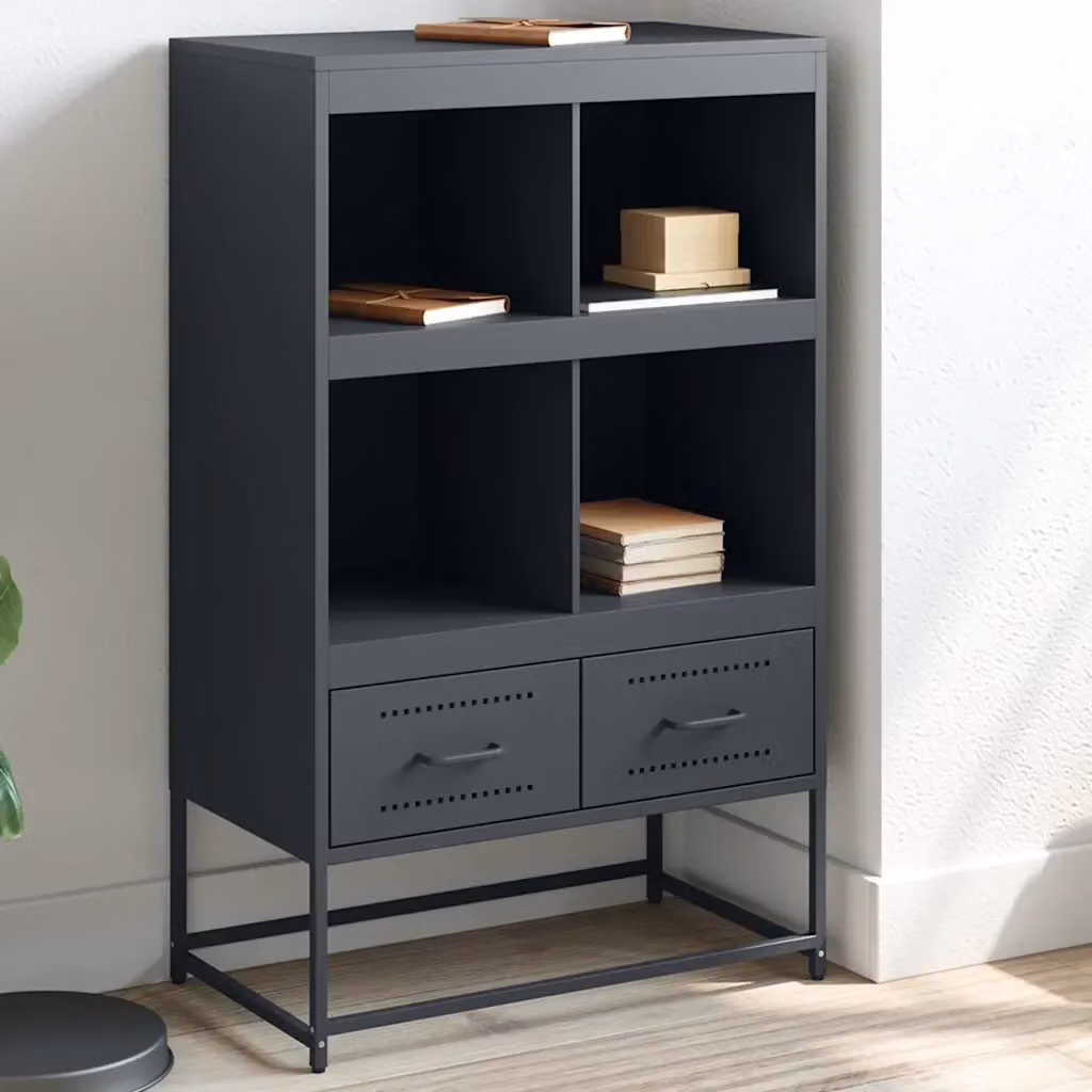 Credenza moderna in metallo antracite opaco per sala da pranzo L: 68 cm, P: 39 cm, H: 111,5 cm – 2