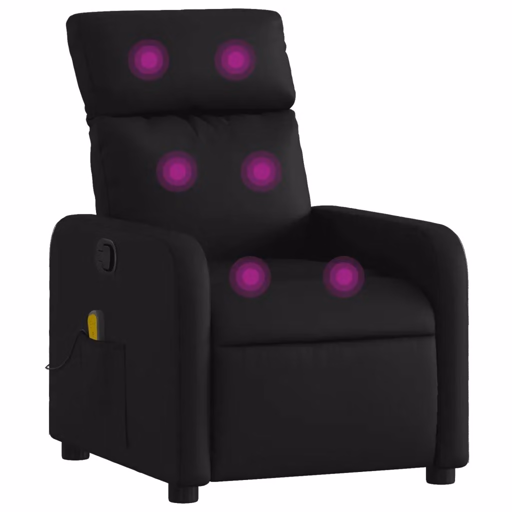 vidaXL Poltrona reclinabile relax in similpelle nera con braccioli – 2