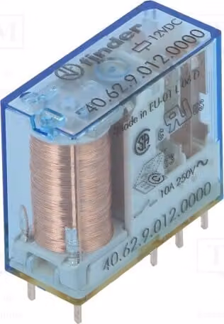1 relè: bobina elettromagnetica, 12 VDC, 10 A / 250 VAC, Mini, codice prodotto: 40.62.9.012.0000