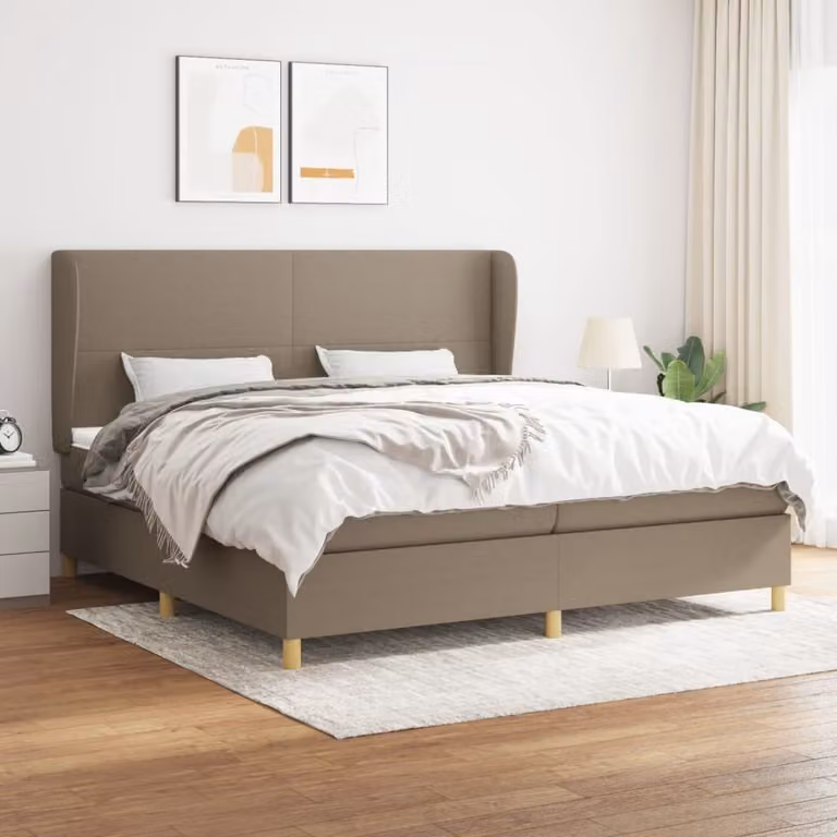 Maison Exclusive - Giroletto a Molle con Materasso Tortora 200x200 cm in Tessuto