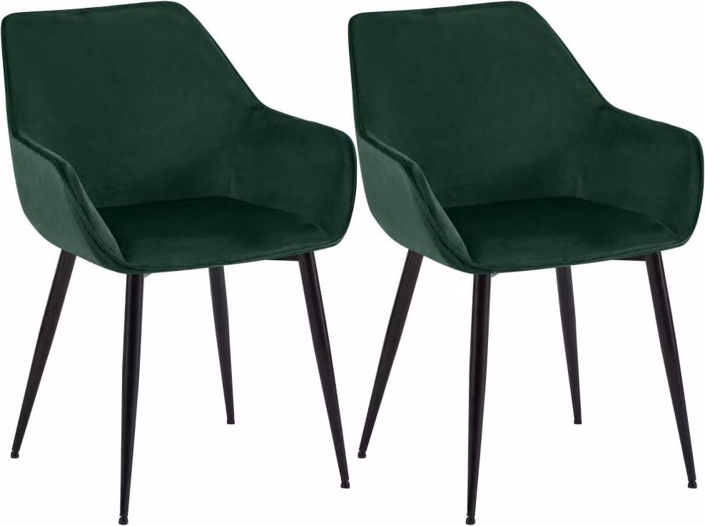 set di 2 sedie da pranzo in velluto - Sedie da cucina - Ottimo comfort di seduta, design moderno