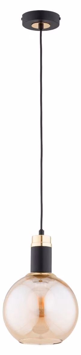 Lampada a sospensione CELEST nero-oro 1xE27x15W in vetro, dimensioni: 90x20x20 cm, IP20, Alfa