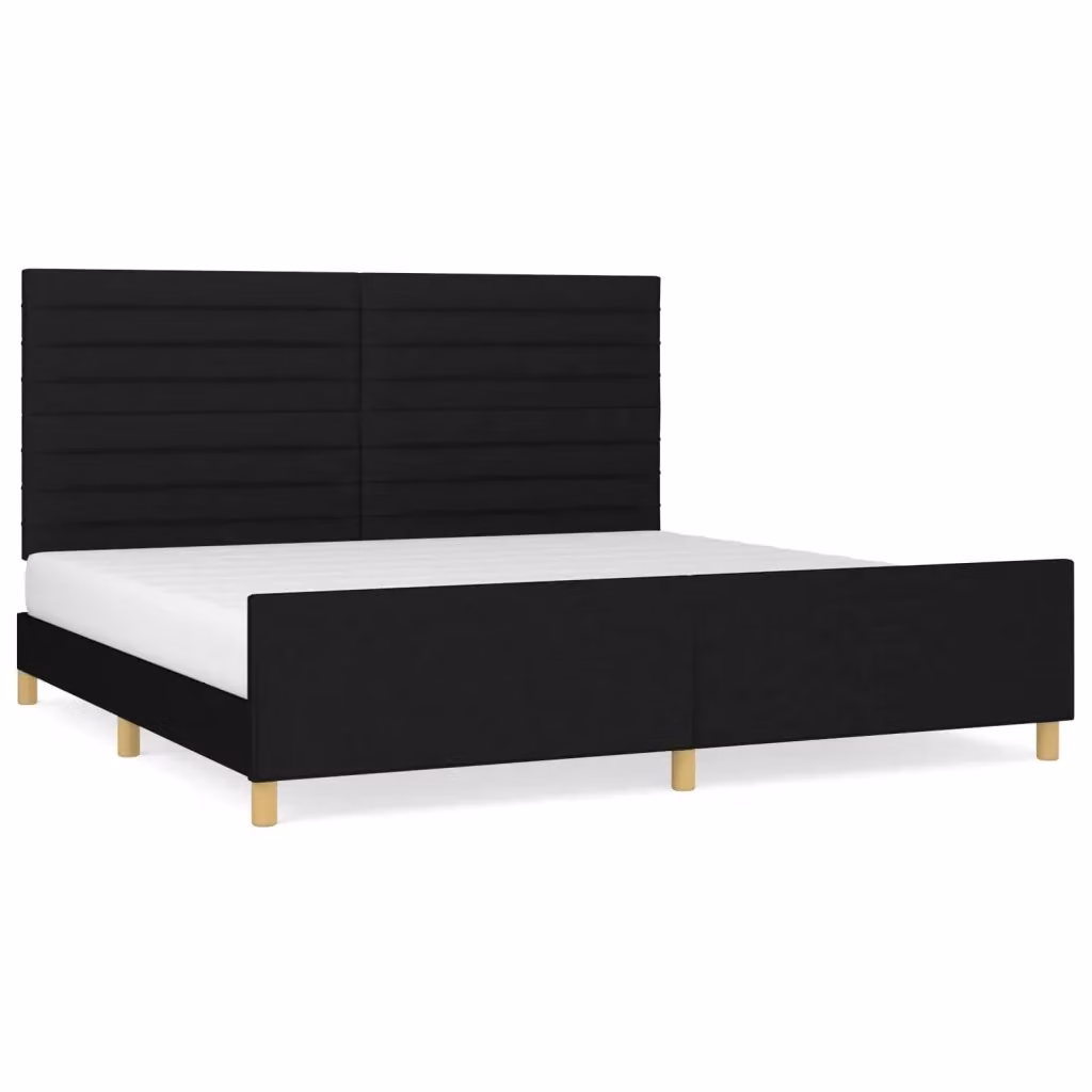 vidaXL Giroletto senza Materasso Nero in Tessuto L/P/H: 200 x 200 x 128 cm – 2