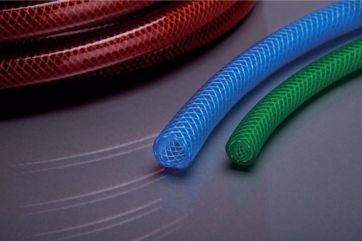 Tubo flessibile in PVC, serie 81B, con rinforzo interno di 13x3,0 mm, lunghezza 50 metri, colore blu trasparente, marca APD