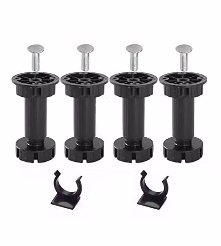 Kit Piedi Tondi Regolabili 4 Pezzi 28 - H. 1520 mm. con viti e clip