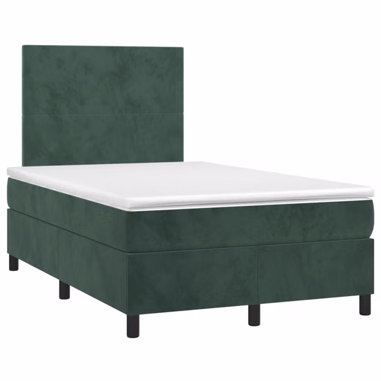Maison Exclusive - Letto boxspring con materasso verde scuro 120x190 cm velluto