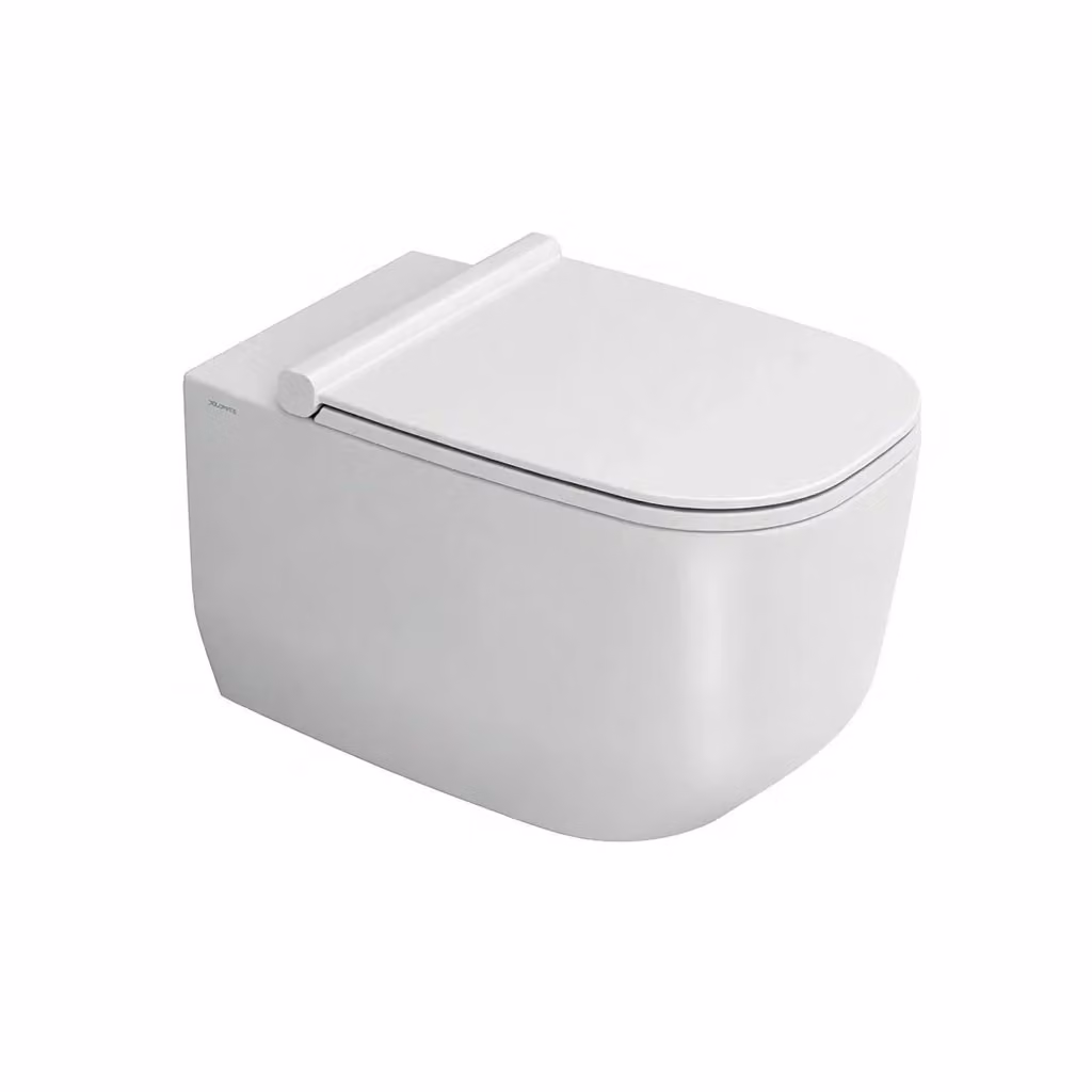 Set di sanitari sospesi WC e bidet in ceramica Ceramiche Dolomite serie ALBA con copriwater soft-close, Bianco Lucido – 2