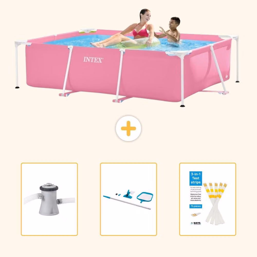 Piscina fuori terra rettangolare - 220x150x60 cm - 4 pezzi - Modello SCB82