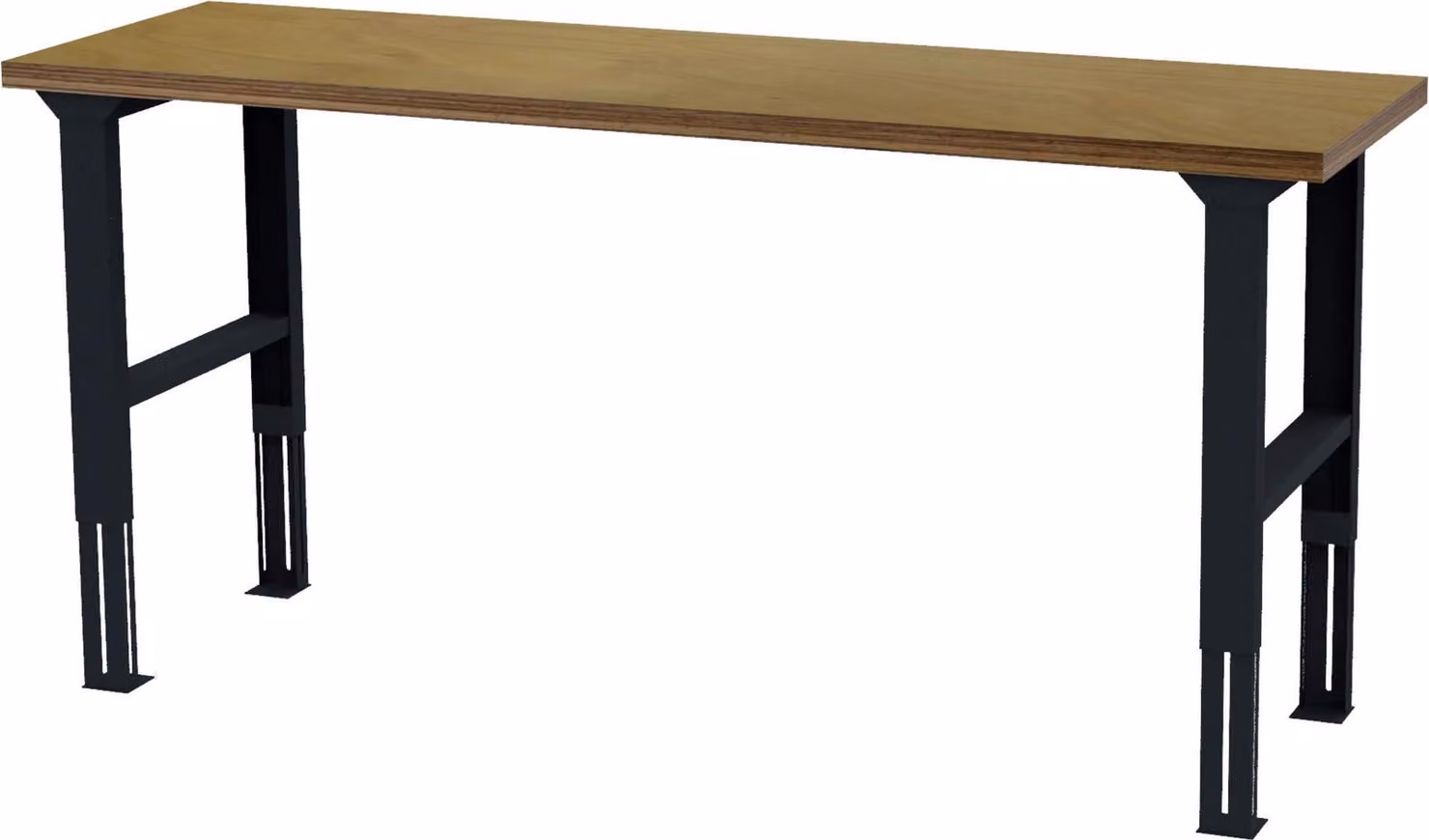 STIER Banco da lavoro regolabile in altezza, 2000x600x760-1060 mm, in acciaio e faggio, verniciato a polvere