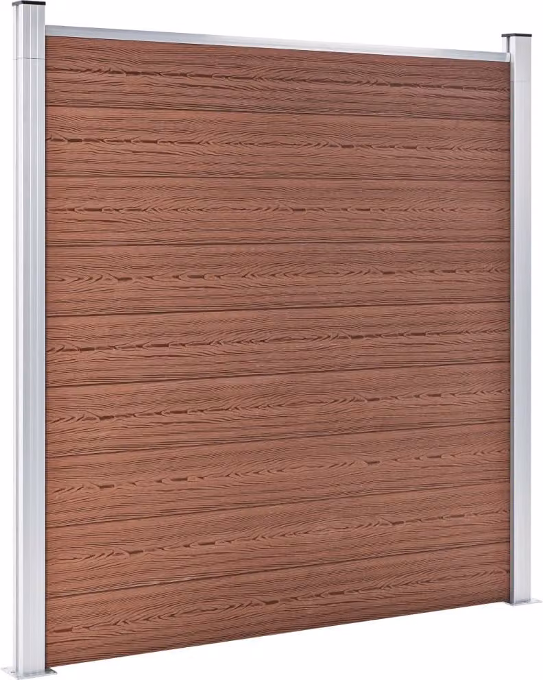 Recinzione da giardino WPC 1045x186 cm Marrone
