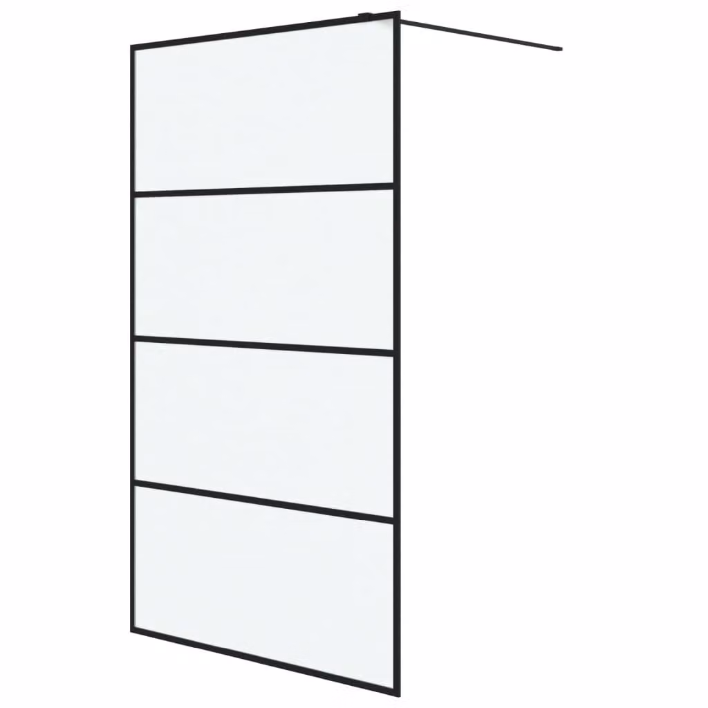 Parete Doccia Walk in Nera 115x195 cm Vetro Smerigliato ESG