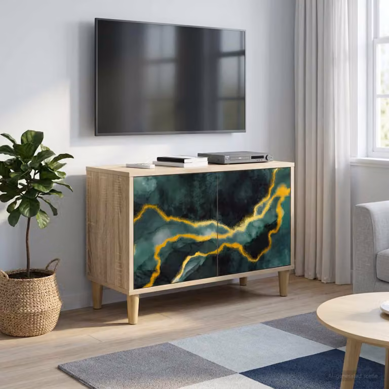 Mobile TV vidaXL WIJHE in legno ingegnerizzato color Sonoma, L 69 cm x P 33 cm x H 50 cm