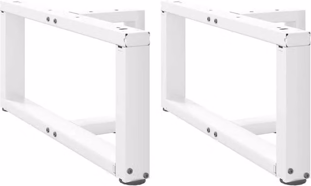 Set di 2 gambe per tavolino a forma di T con piedini regolabili 70 x 25 x 30 cm acciaio bianco 02_0057287