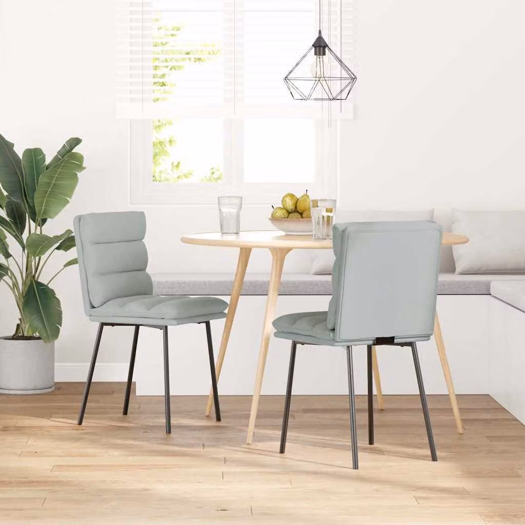 Sedie da Pranzo 2 pz Grigio Chiaro in Velluto
