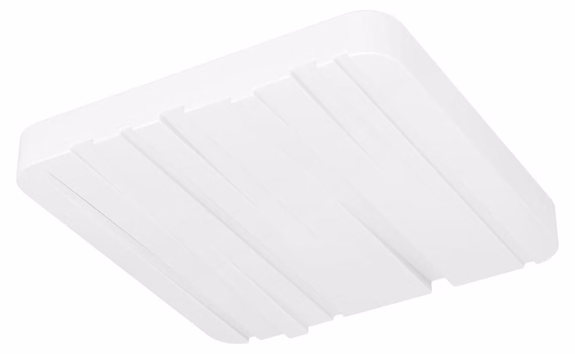EGLO Plafoniera LED Ferentino, lampada da soffitto con decoro, pannello LED in plastica e metallo in bianco, illuminazione da soffitto bianco caldo, 28 x 28 cm
