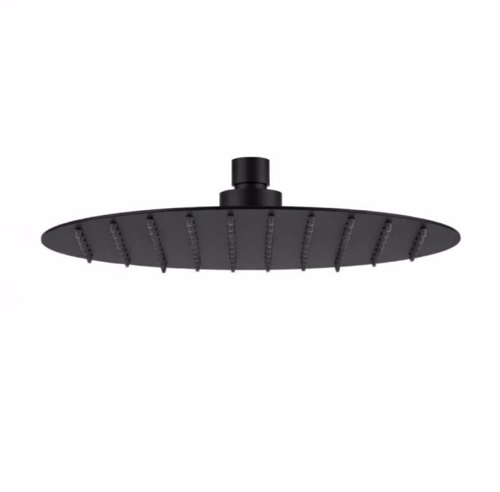 Soffione doccia ultraslim tondo acciaio inox D20 cm SPAGNA - Nero Opaco