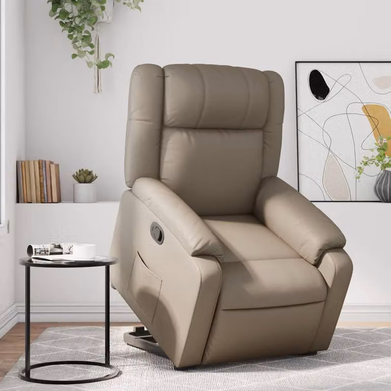 vidaXL Poltrona Alzapersona Reclinabile con Assistenza Elettrica in Similpelle Beige o Marrone