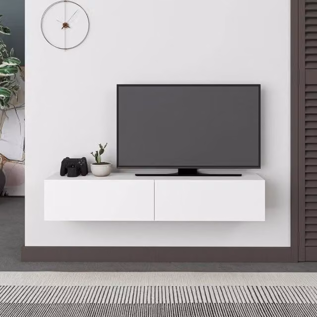 Mobile porta TV sospeso ante a ribalta Francy colore bianco 135 cm