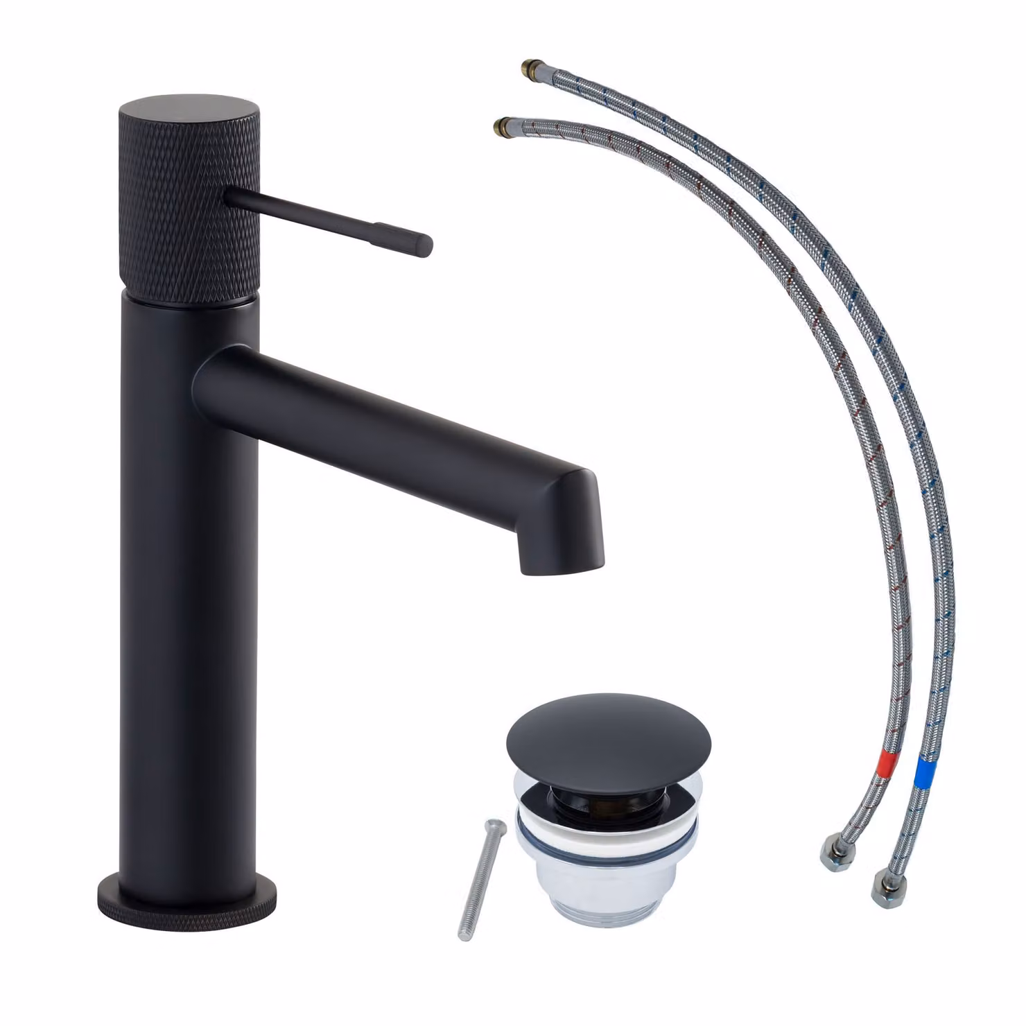 Miscelatore per lavabo SCHÖNER WOHNEN collezione KADIA M, nero opaco, rubinetto adatto ai lavabi a parete del vostro bagno