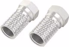 Set di 2 connettori antenna Sat Plug Hama in metallo color argento