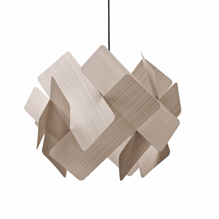 LZF LAMPS Lampada a sospensione Escape, dimmerabile, Alluminio / Grigio / Zincato, Soggiorno / Sala da pranzo, Legno, Design, Lampada a sospensione