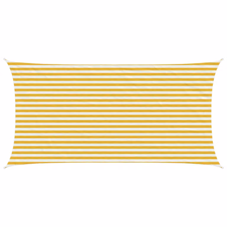 Telo Ombra Rettangolare vidaXL in HDPE Giallo e Bianco 2,5 x 5 m