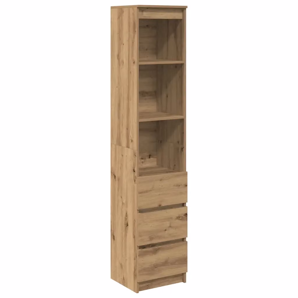 Credenza Buffet Armadio da Cucina Design Mania Rovere Marrone con Ripiani Interni L/P/H: 37,5 x 35 x 180 cm – 2