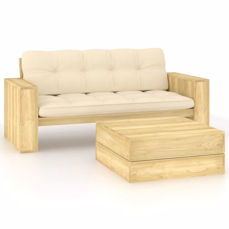 Maison Exclusive - Set da giardino a 2 pezzi con cuscini, in legno di pino trattato