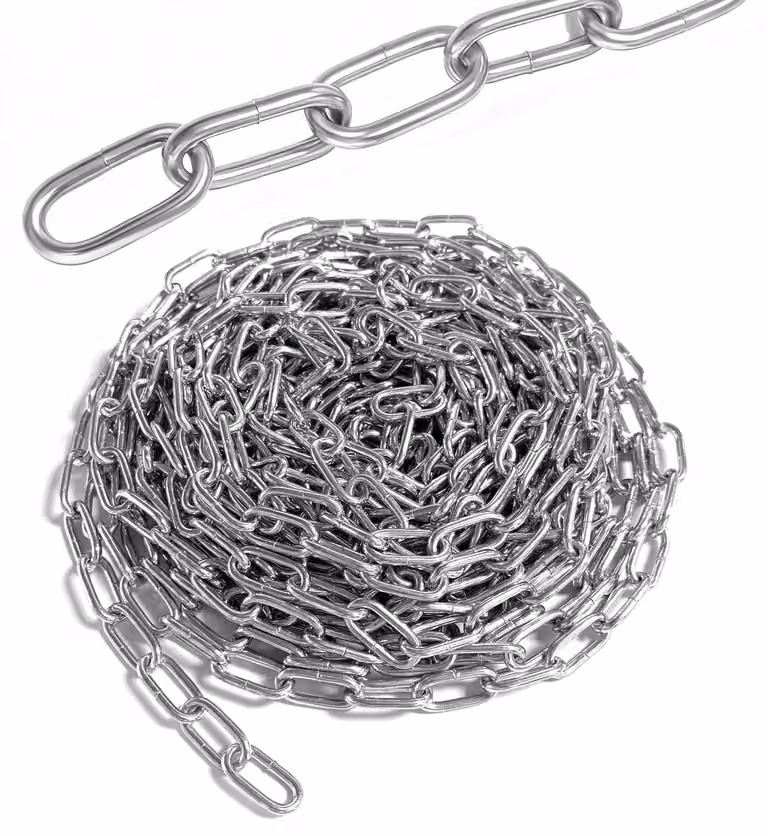 Catena in acciaio, 10 metri x 3 mm, Acciaio al carbonio, catena a maglie, colore nero