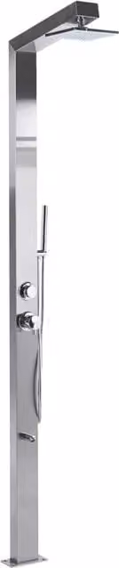 Set Doccia Miscelatore da Giardino per Esterni in Acciaio Inox e ABS Color Argento con Funzione Pioggia Moderno